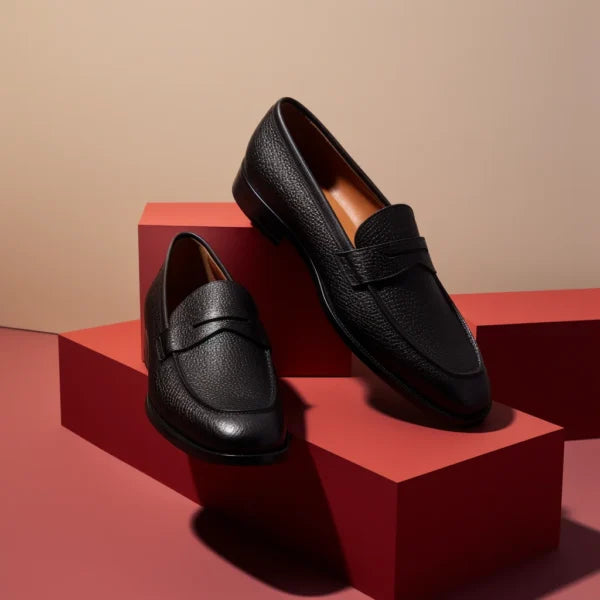 Black Eislin Velour Black Penny Loafers