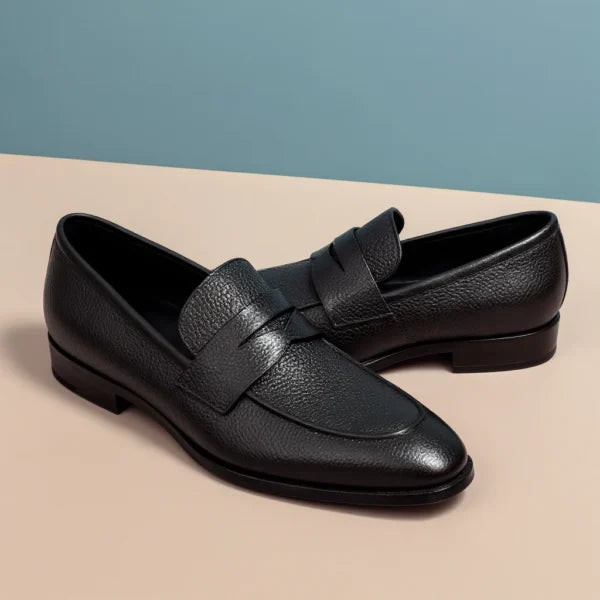 Black Eislin Velour Black Penny Loafers