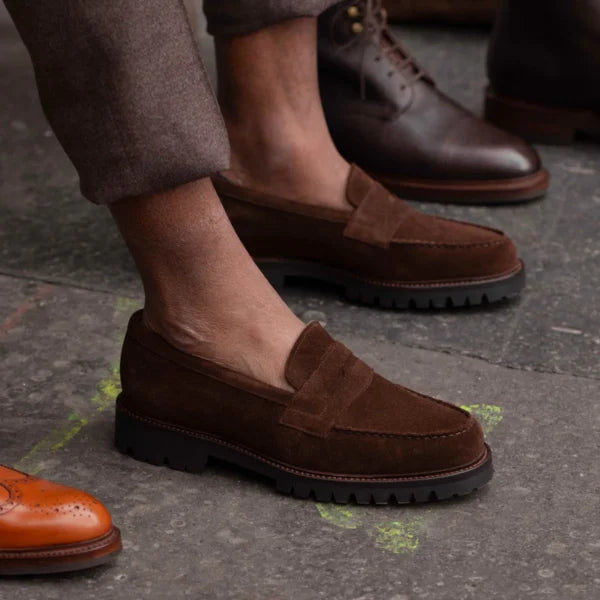 Brown Suede Belize Royal Ascot Penny Loafers