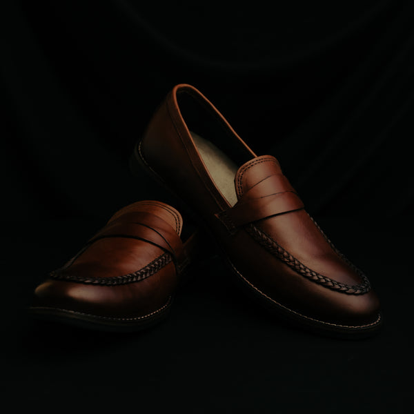 Dark brown formal loafers