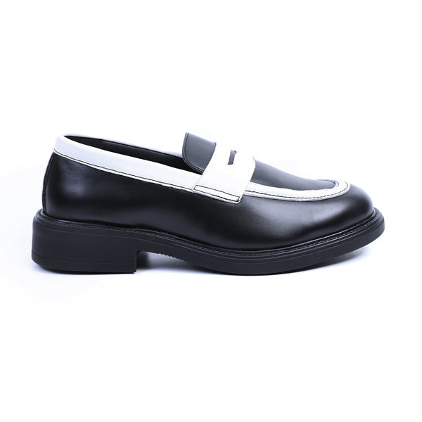 Monkstory Cosmopolitan Noir Penny Loafers - Black/White